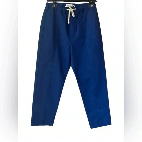 Pistola Women's Size 26 Cropped Paperbag Pants with Drawstring in Navy Blue - Picture 1 of 7